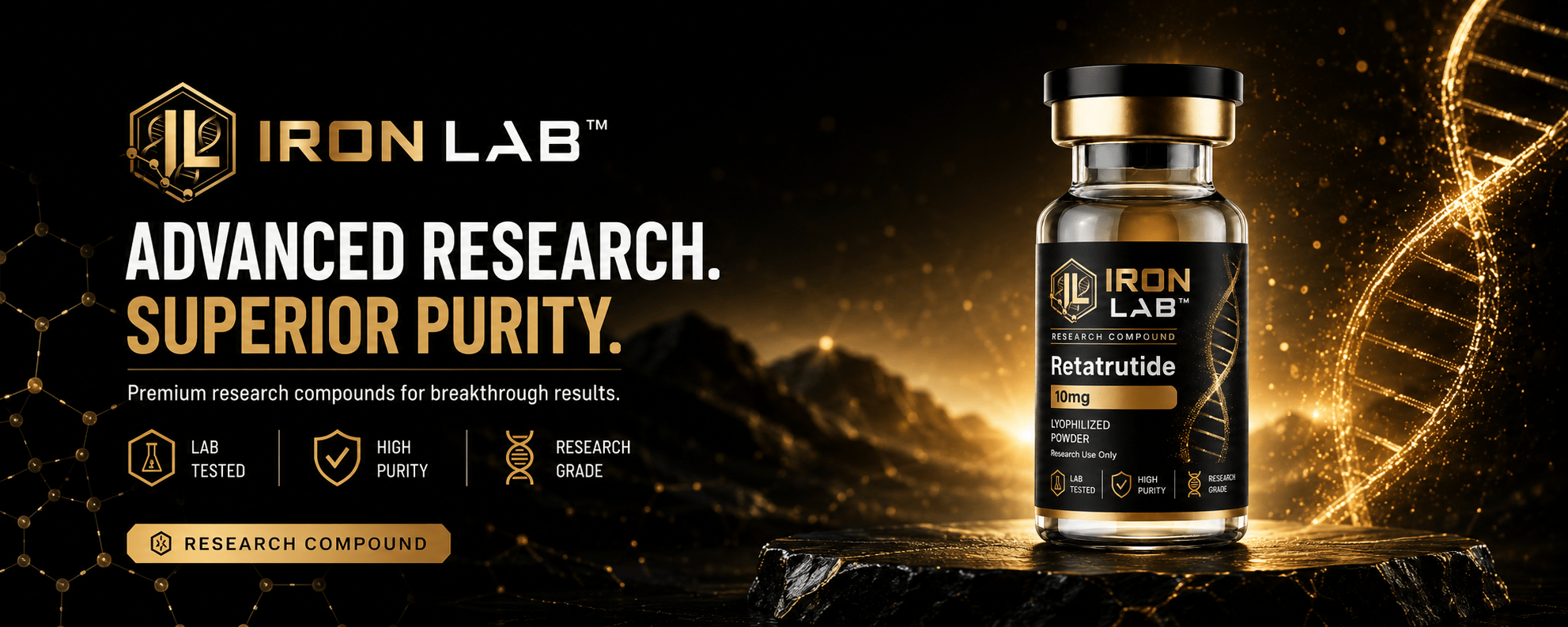 Iron Labs — Queensland-owned research peptide supplier. Retatrutide, BPC-157, GHK-Cu and more dispatched same-day from Brisbane.